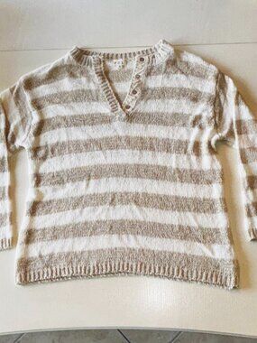 Pol Striped V-Neck Sweater NWOT-Size S